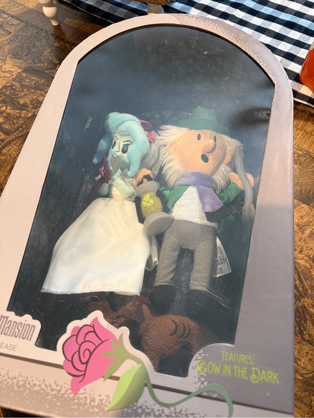 Disney Parks Limited Haunted Mansion Glow Bride & Grave Digger w/Dog Plush Set